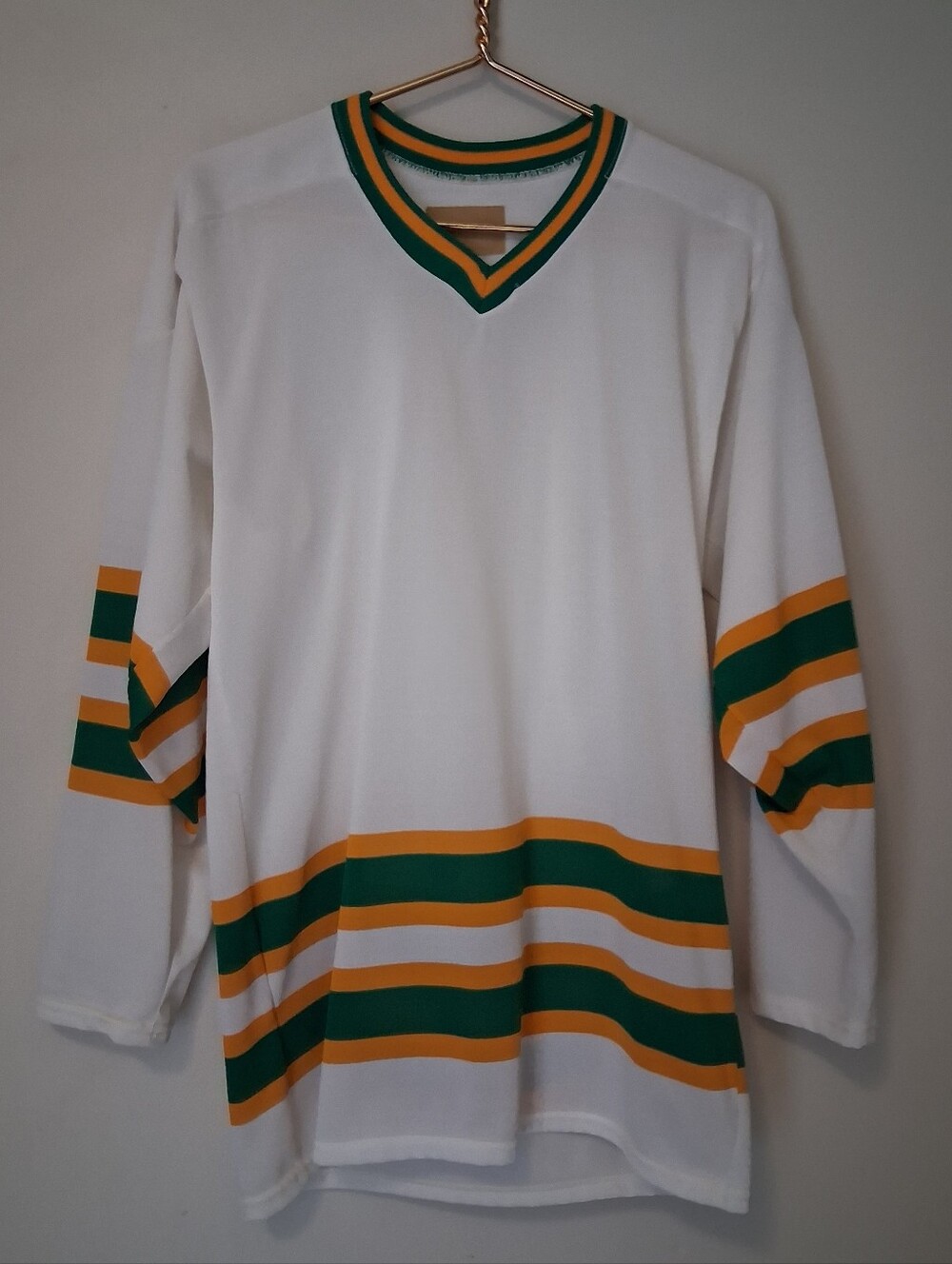Vintage Winnwell Hockey Jersey Minnesota North Stars Green / Yellow Blank